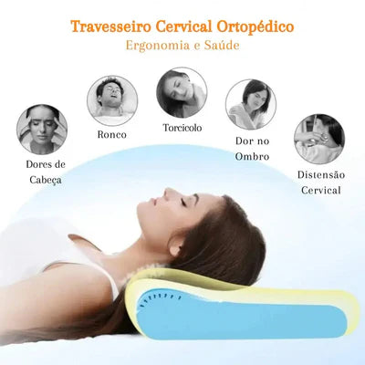 Almofada de espuma ortopédica para proteção do pescoço, travesseiro em forma de borboleta para a saúde cervical